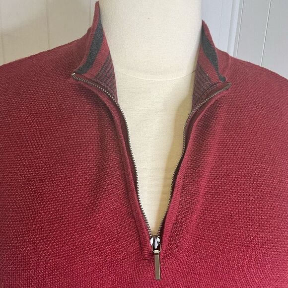 VTG 90s Liz Claiborne Performance Womens XL Red Pullover 1/4 Zip Thermal Jacket - Picture 3 of 14